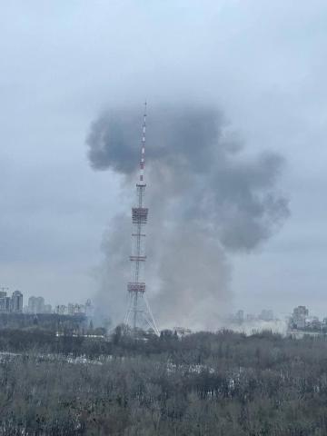 Rocket attack on Kiev near the central television tower