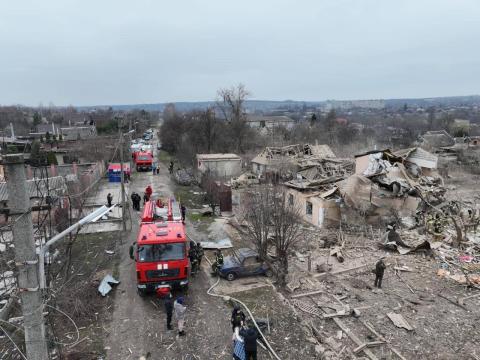 Consequences of enemy rocket fire on Zaporozhye.