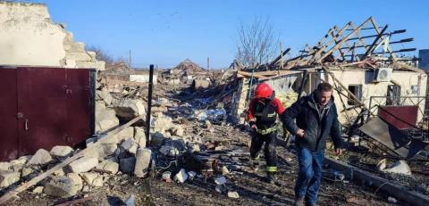 Consequences of air strike on the city of Bashtanka in the Nikolaev area