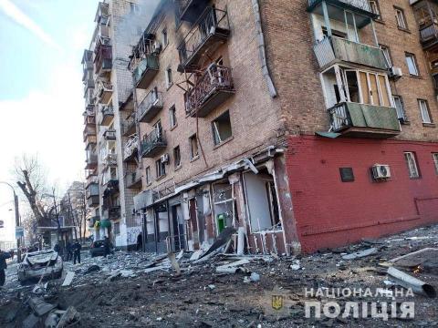 In Kyiv, the wreckage of a rocket fell on the road in Kurenivka. One person was killed and six were injured