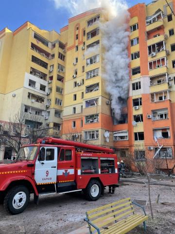 In Kharkiv, as a result of enemy shelling, the building of a higher educational institution was damaged and residential buildings were killed and injured