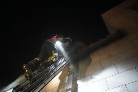 In Kiev as a result of hit of the remains of the shot down rocket there was a fire on the territory of the private estate