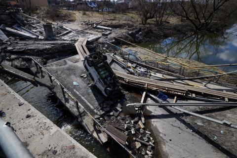 President of Ukraine Volodymyr Zelensky visited Bucha, where evidence of massacres of civilians was found