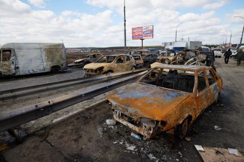 President of Ukraine Volodymyr Zelensky visited Bucha, where evidence of massacres of civilians was found
