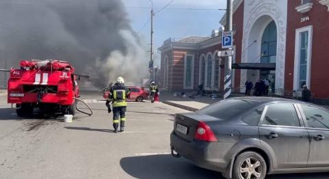 Cassette Iskander - on the Kramatorsk railway station hit the Russian Nazis