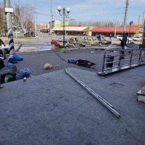 Cassette Iskander - on the Kramatorsk railway station hit the Russian Nazis