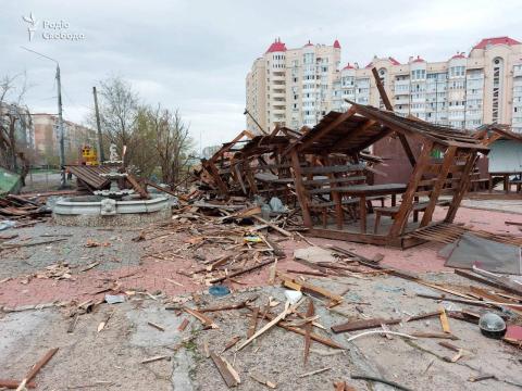 Rashists fired at and destroyed a cafe in Mykolayiv