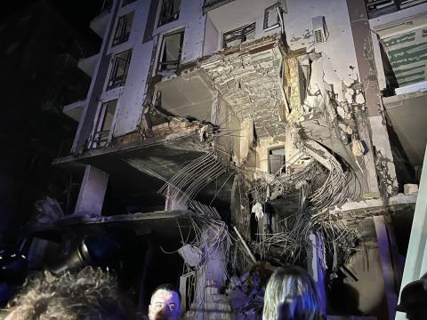 In Kyiv, a residential building was partially destroyed as a result of enemy shelling
