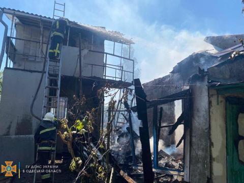 Rescuers eliminate the consequences of a missile strike in the Odessa region