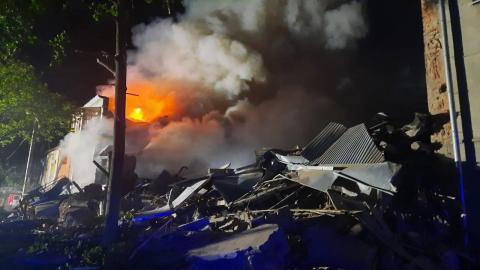 In Kharkiv, rescuers contained a fire in a residential building fired upon by the rushists