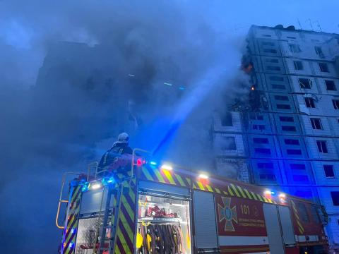 Missile attack on Uman: at the point of hitting a high-rise building