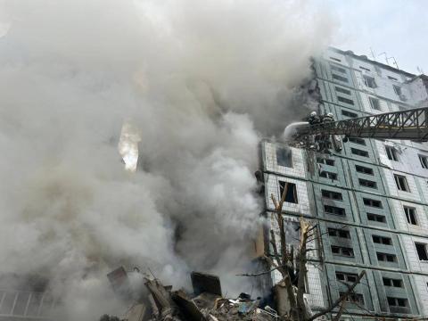 Missile attack on Uman: at the point of hitting a high-rise building