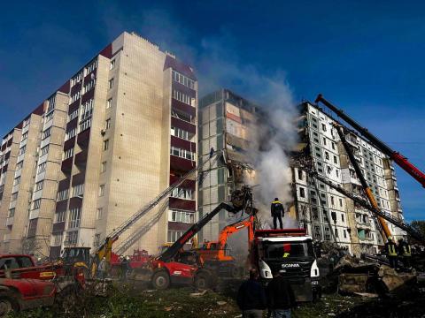 Missile attack on Uman: at the point of hitting a high-rise building