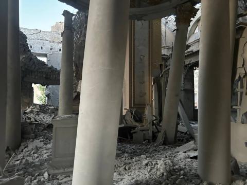 The Transfiguration Cathedral in the very center of Odessa was destroyed.