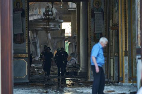 The Transfiguration Cathedral in the very center of Odessa was destroyed.