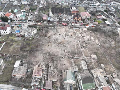 Consequences of enemy rocket fire on Zaporozhye.