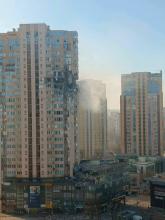 Residential building in Kyiv bombed by rocket