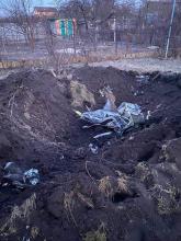 In Kyiv, the remains of the rocket hit a private house