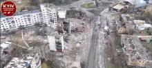 Consequences of shelling and bombing in the village of Borodyanka near Kiev