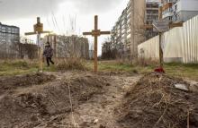 Mayor Bucha announced the discovery of three mass graves in the town