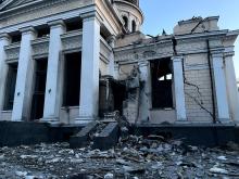 The Transfiguration Cathedral in the very center of Odessa was destroyed.